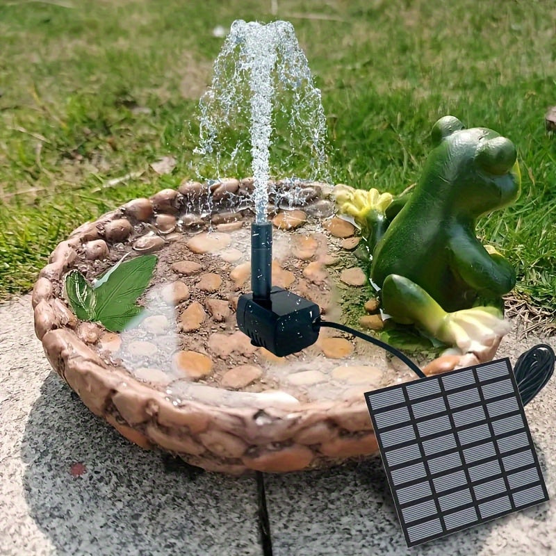 Solar Fountain with 6 Nozzles - 1.4W Solar Panel Floating Water Pump for Bird Baths, Pools, Garden DIY Waterfall Yard Decor