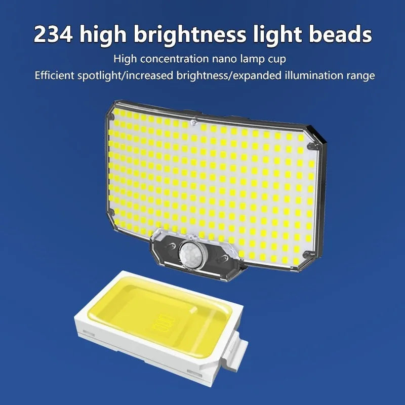234 LED Solar Outdoor Lights Security Lights with Remote Control Motion Sensor Wall Lights Waterproof Wide Angle Flood Lights