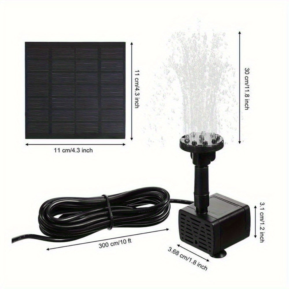 Solar Fountain with 6 Nozzles - 1.4W Solar Panel Floating Water Pump for Bird Baths, Pools, Garden DIY Waterfall Yard Decor