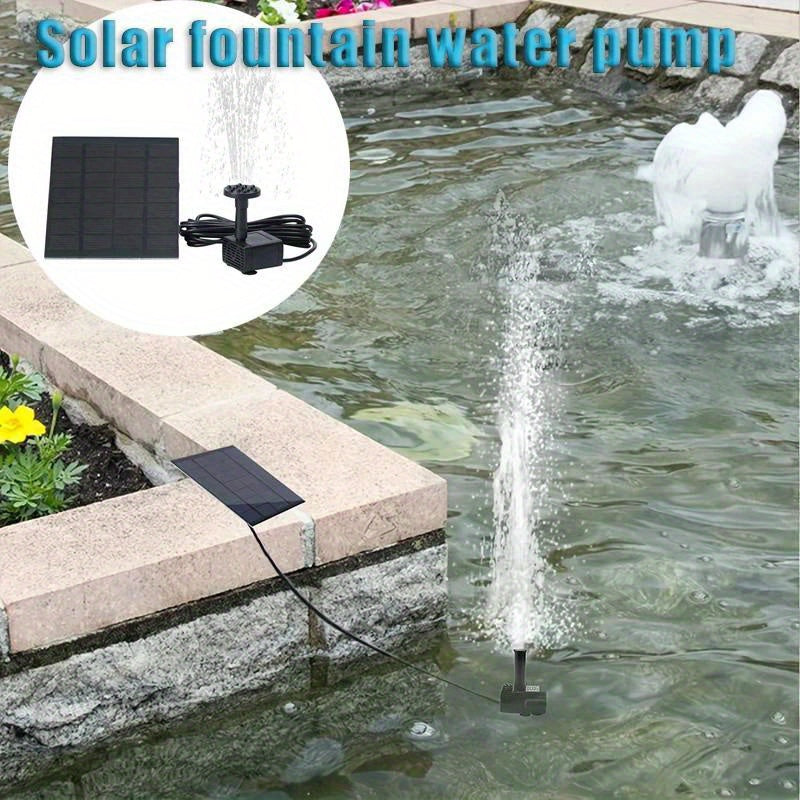 Solar Fountain with 6 Nozzles - 1.4W Solar Panel Floating Water Pump for Bird Baths, Pools, Garden DIY Waterfall Yard Decor