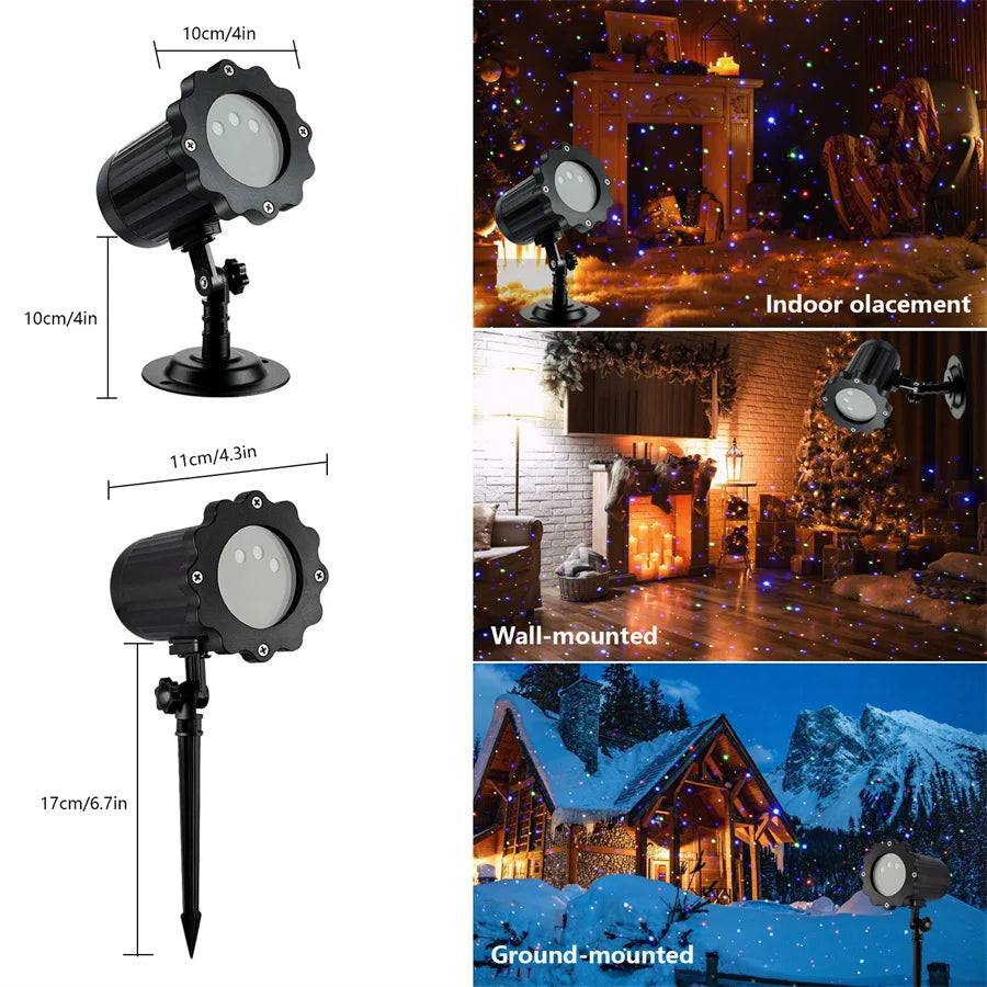 Christmas Laser Projector Light Outdoor Motion Firefly Red Green Blue Laser Light Projection with Remote For Garden Landscape