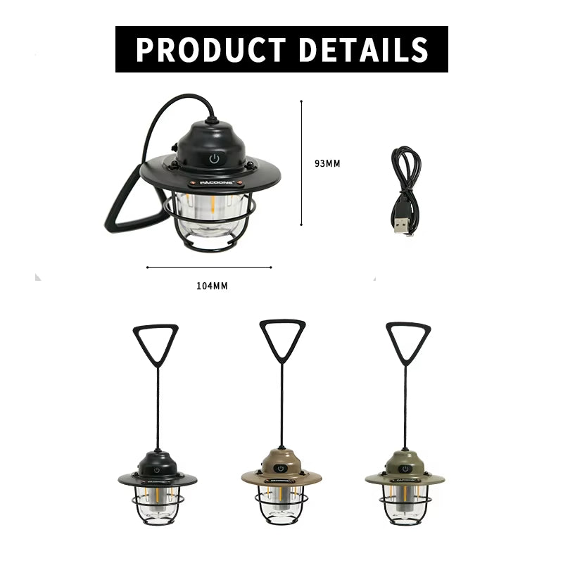 ShineTrip New Outdoor Vintage Pendant Light Ultra Long Life Camping Ambient Light Portable Rechargeable Tent Lights