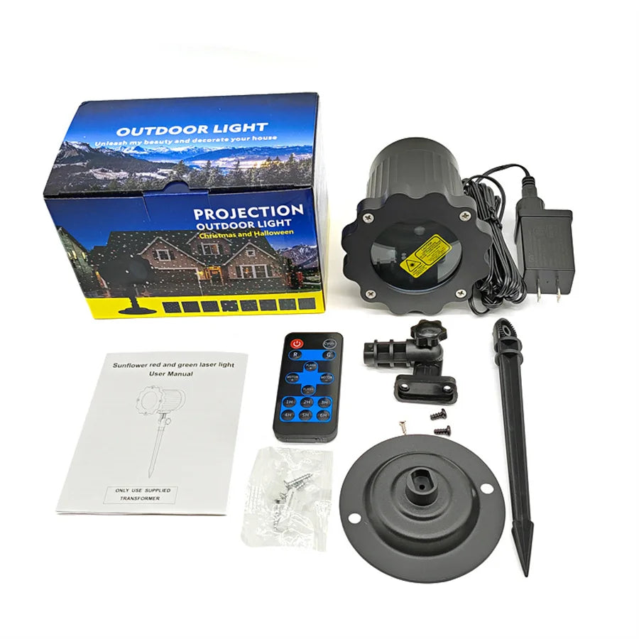 Christmas Laser Projector Light Outdoor Motion Firefly Red Green Blue Laser Light Projection with Remote For Garden Landscape